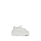 White Rubber Platform Sneakers