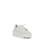 White Rubber Platform Sneakers