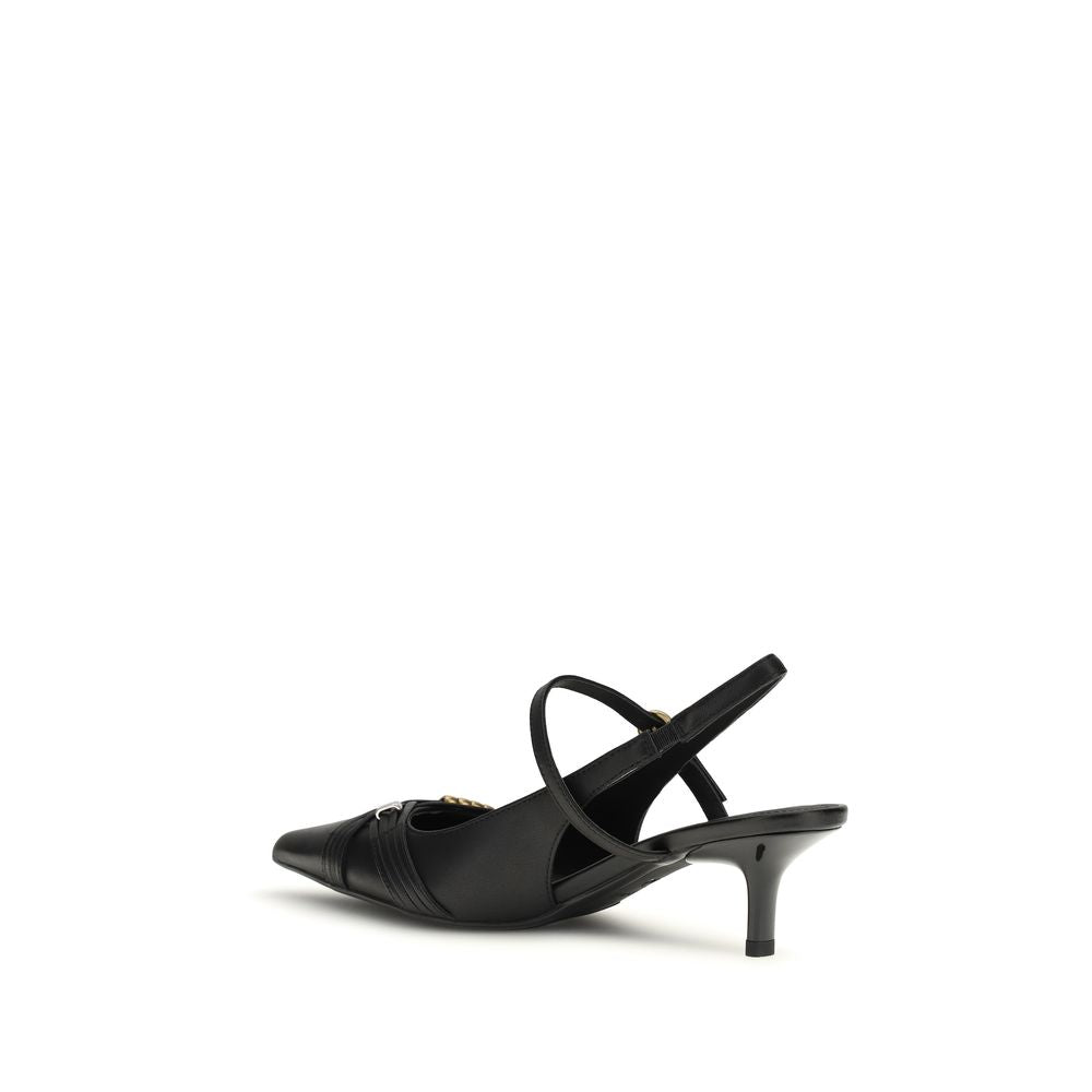 Black Calf Leather Bos Taurus Mid Heel Pumps