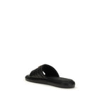 Black Calf Leather Bos Taurus Slides