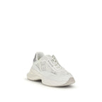 White Calf Leather Bos Taurus Chunky Sneakers