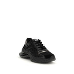 Black Calf Leather Bos Taurus Chunky Sneakers