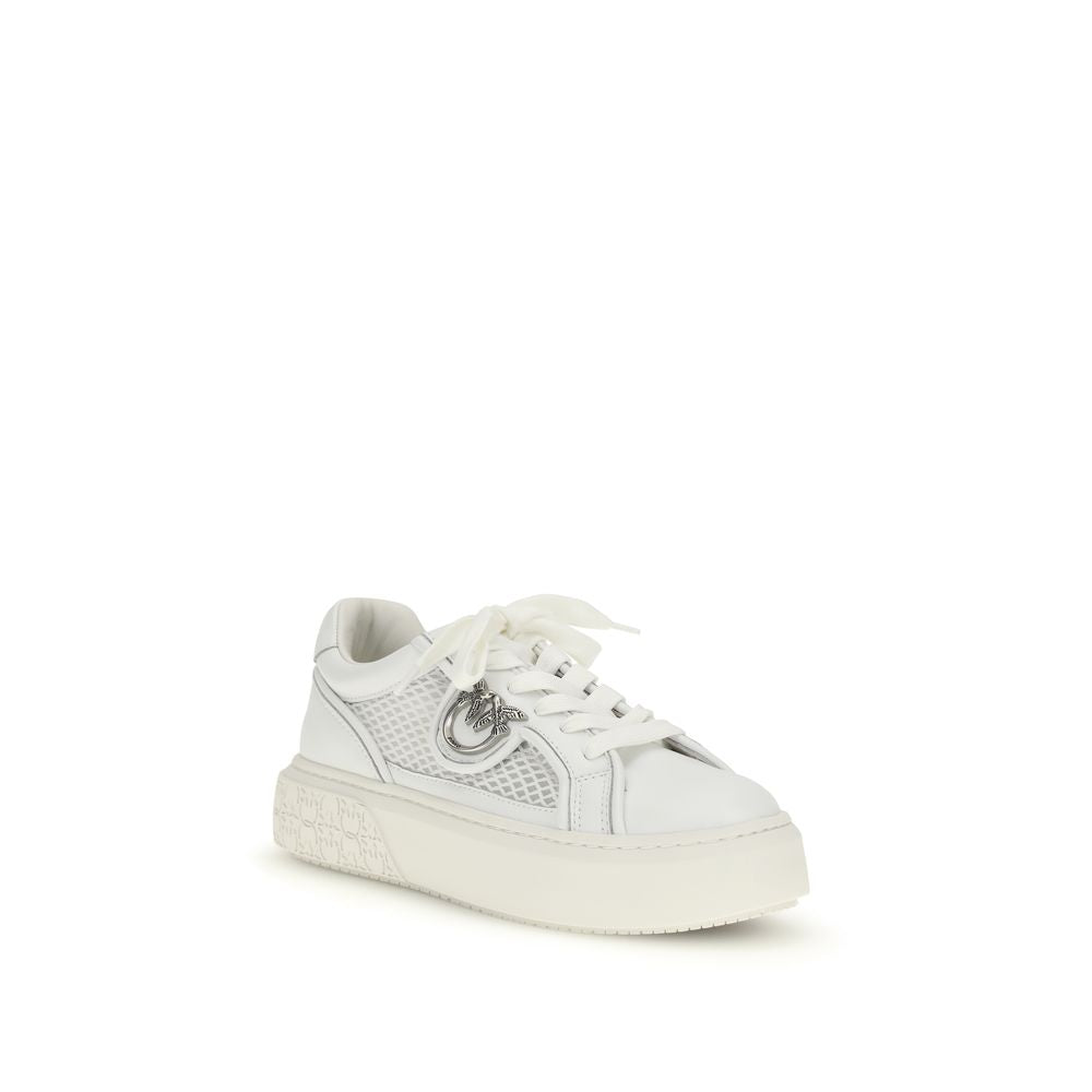 White Calf Leather Bos Taurus Platform Sneakers