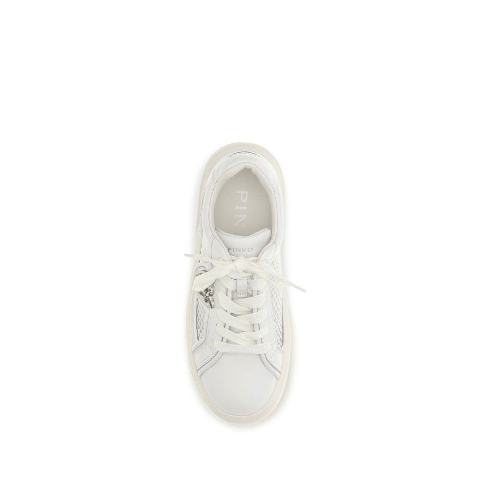 White Calf Leather Bos Taurus Platform Sneakers