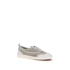 Beige Cotton Low Top Sneakers