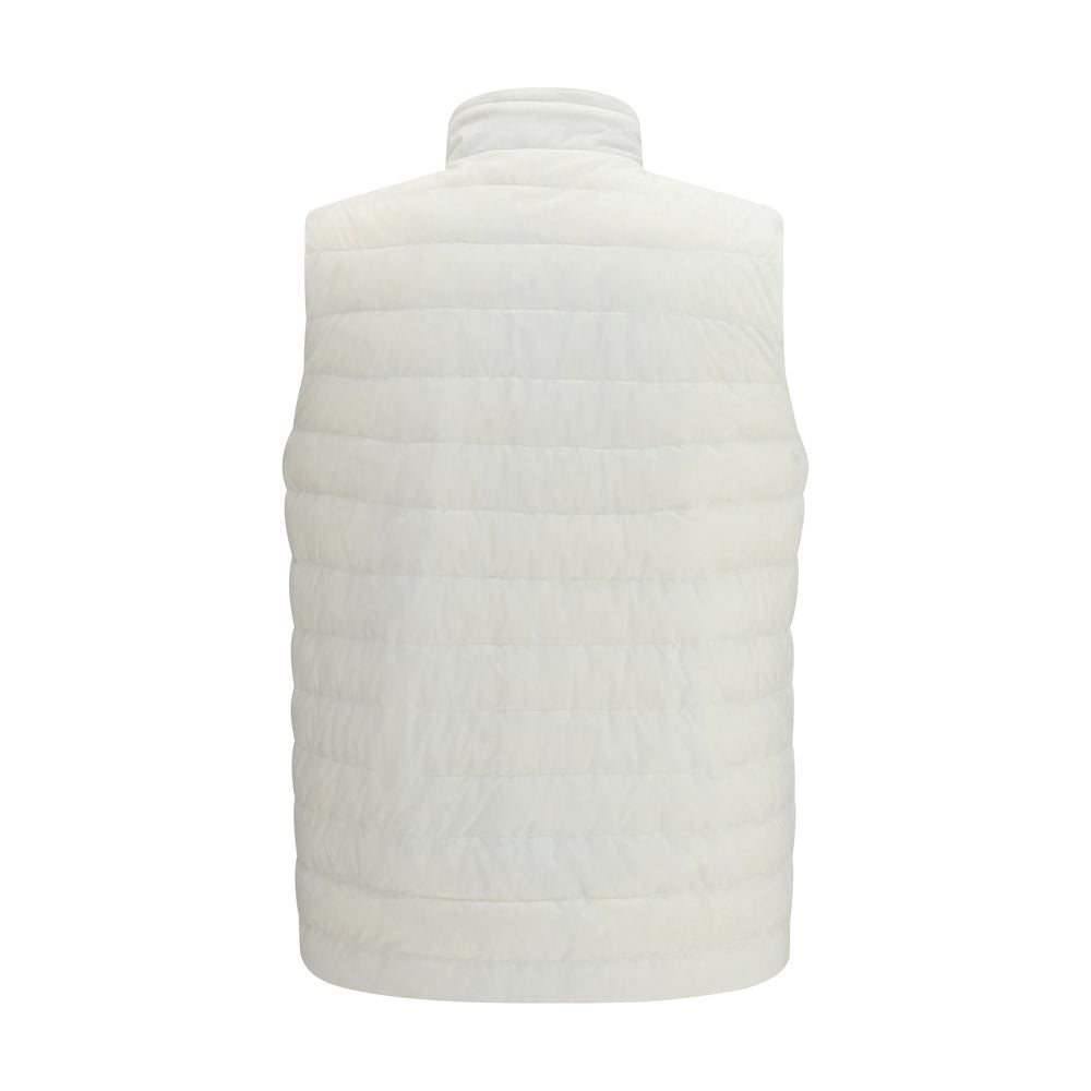 White Polyamide Sleveless Jacket
