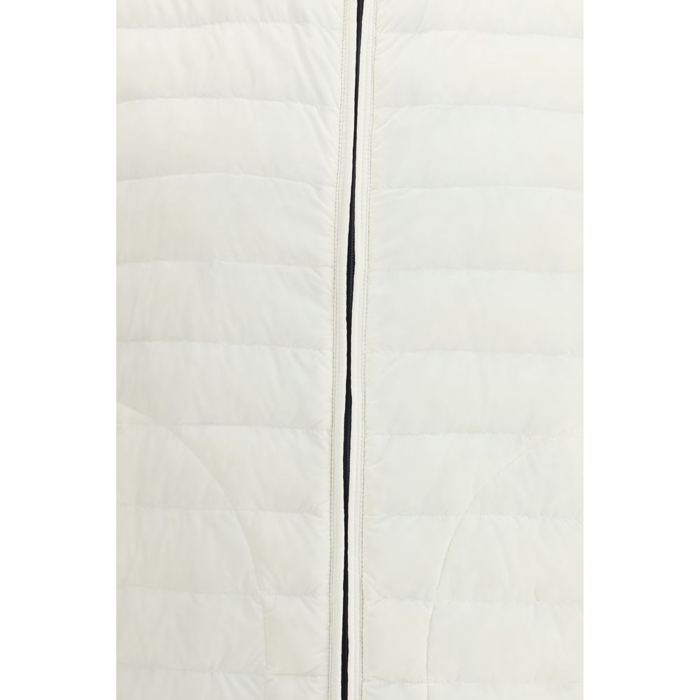 White Polyamide Sleveless Jacket