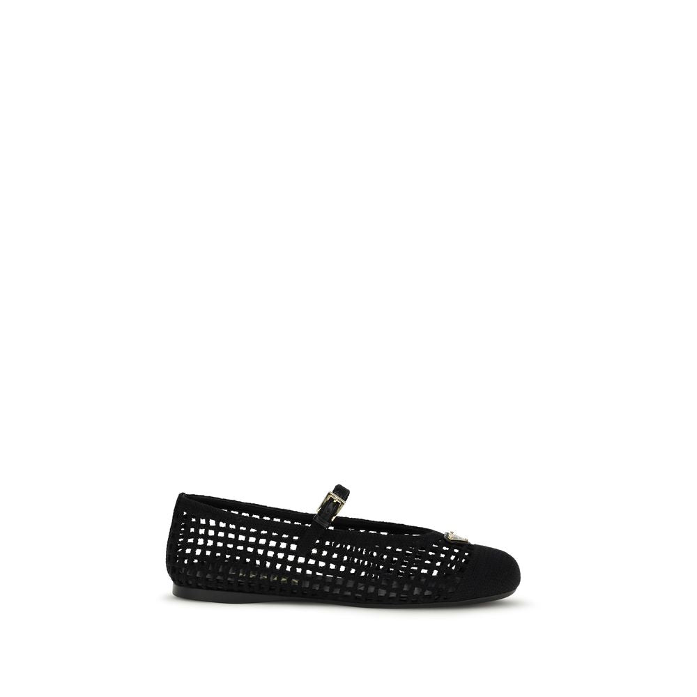 Black Cotton Ballet Flats
