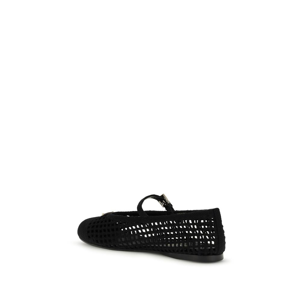 Black Cotton Ballet Flats