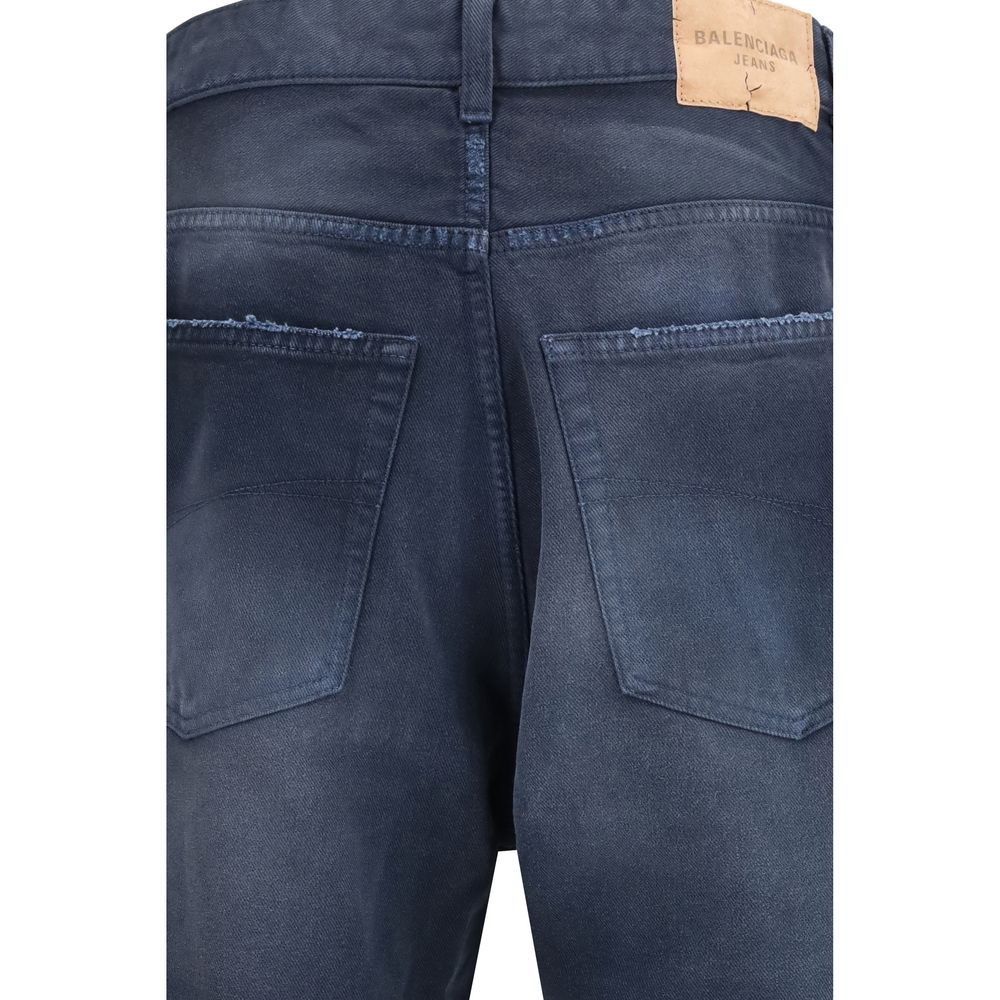 Blue Cotton Relaxed Fit Jeans