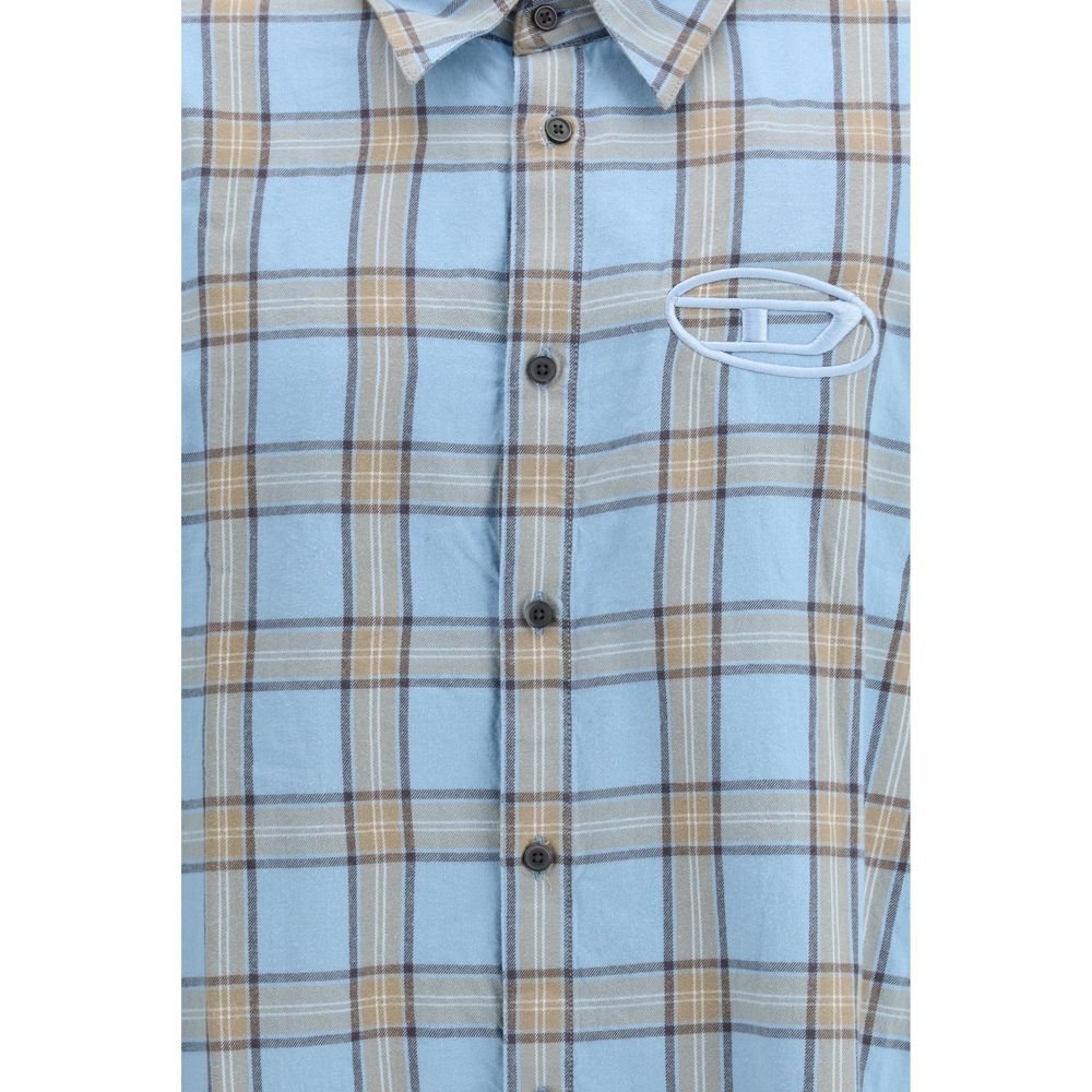 Blue Cotton Pattern Shirt