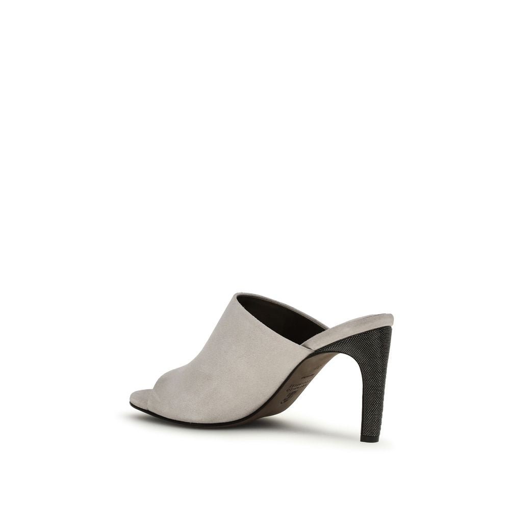 Gray Calf Leather Bos Taurus Mules