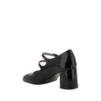 Black Calf Leather Bos Taurus Mid Heel Pumps