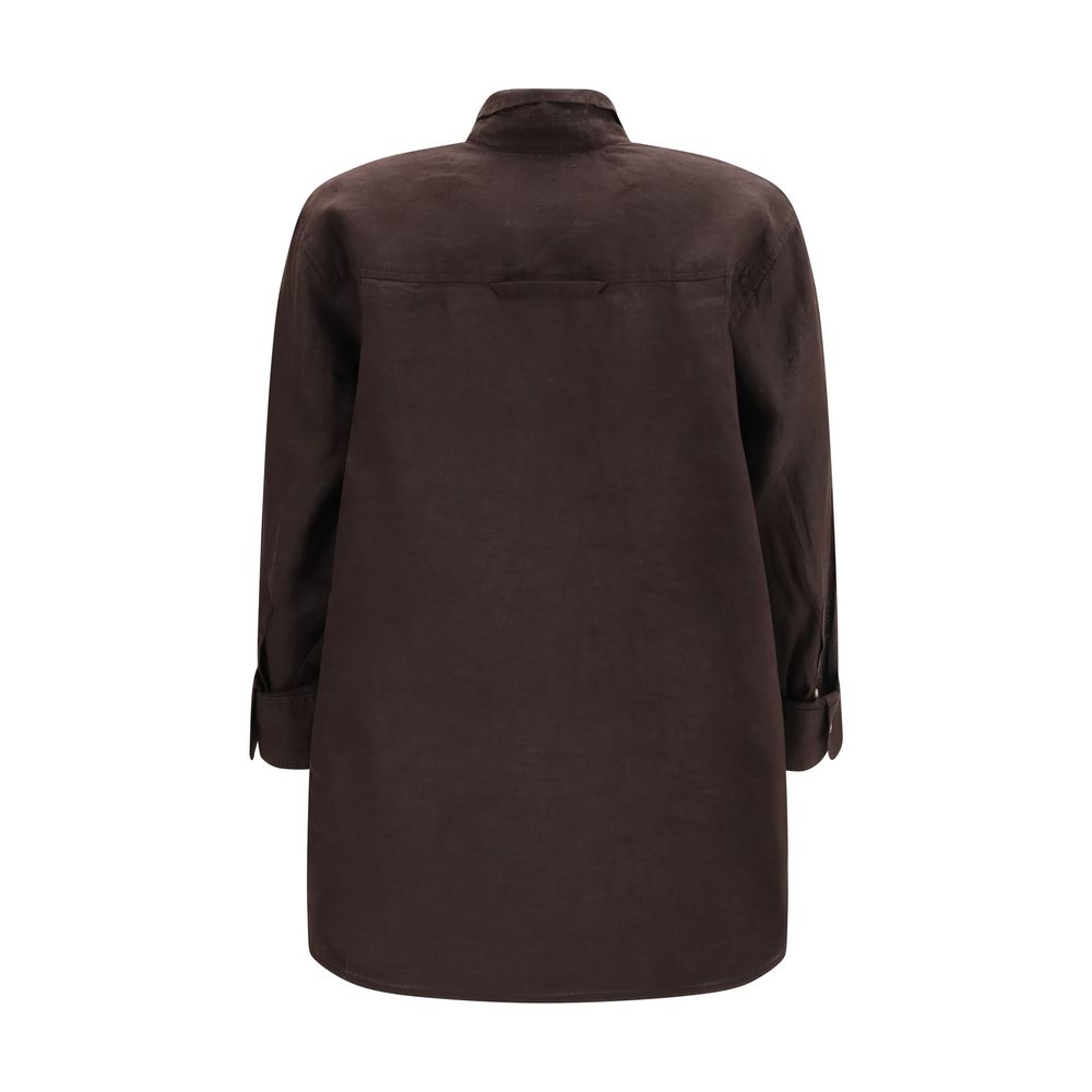 Brown Linen Blouse