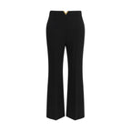 Black Fleece Wool Flared Pants
