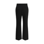 Black Fleece Wool Flared Pants