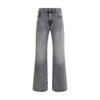 Black Cotton Straight-Leg Jeans