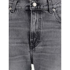 Black Cotton Straight-Leg Jeans