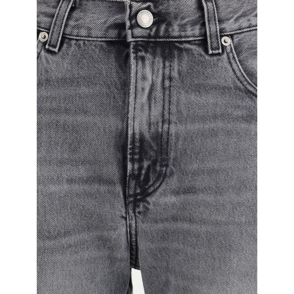 Black Cotton Straight-Leg Jeans