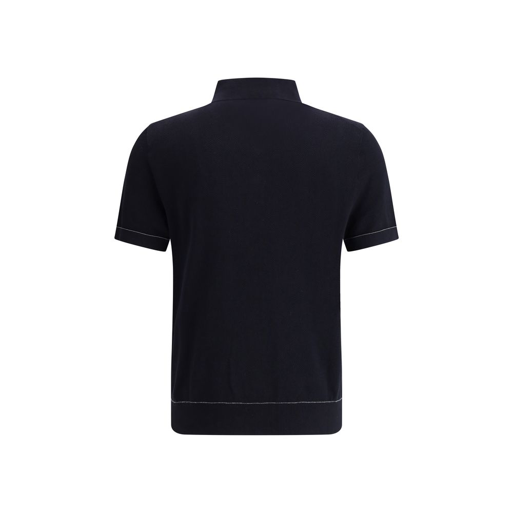 Black Cotton Polo Shirt