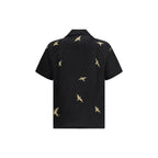 Black Cotton Pattern Shirt