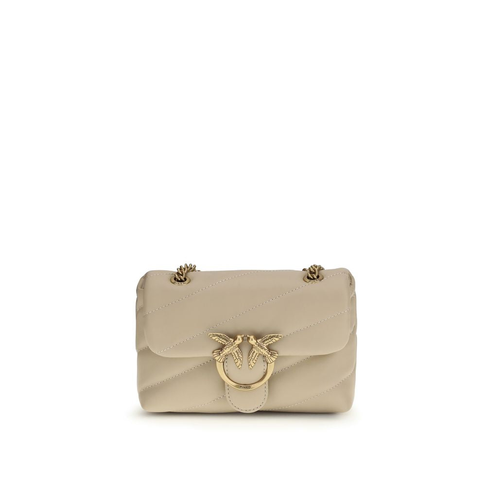 Beige Calf Leather Bos Taurus Shoulder Bag