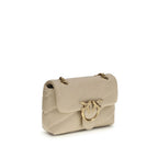 Beige Calf Leather Bos Taurus Shoulder Bag