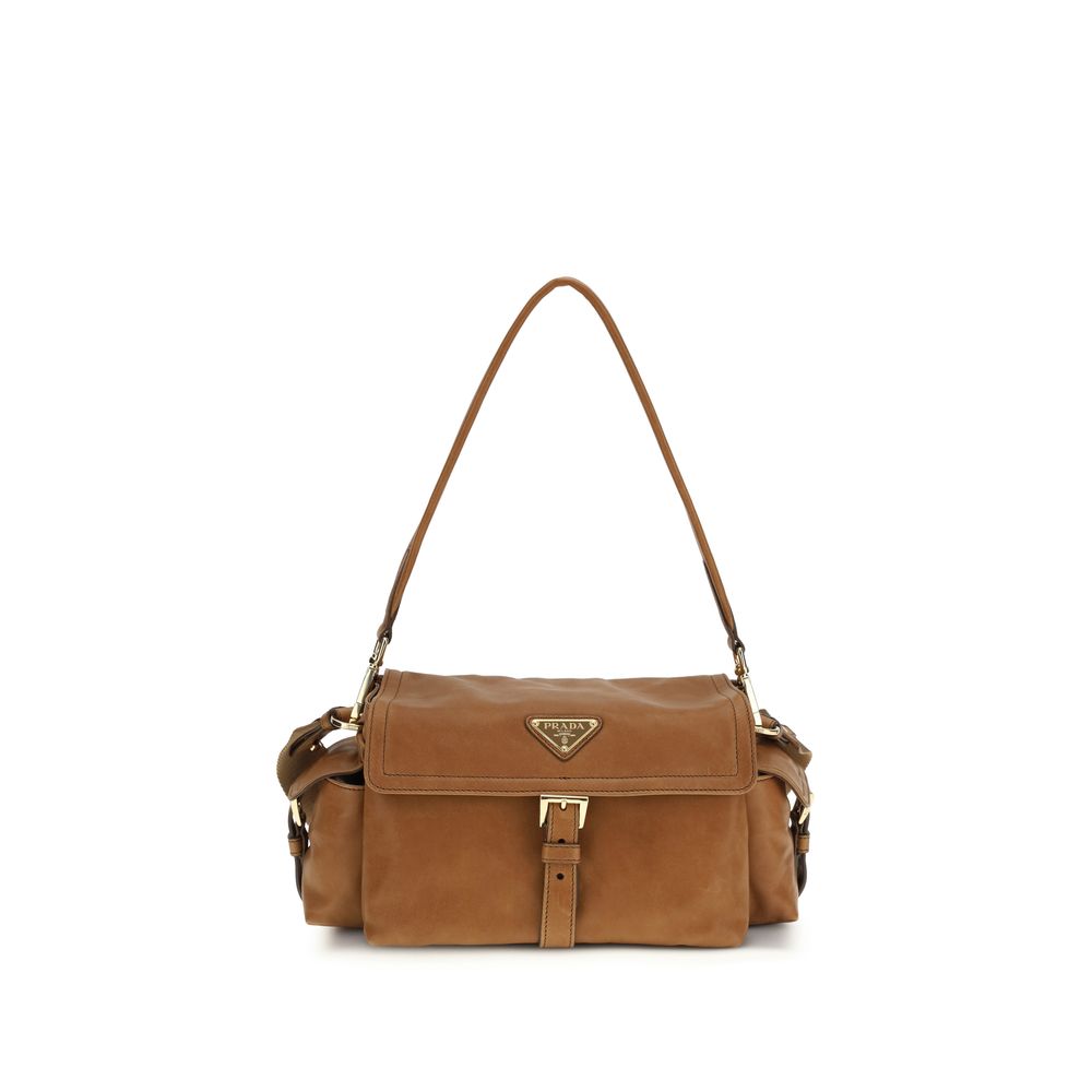 Beige Calf Leather Bos Taurus Shoulder Bag