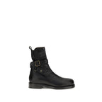 Black Calf Leather Bos Taurus Ankle Boots