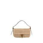 Beige Raffia Shoulder Bag