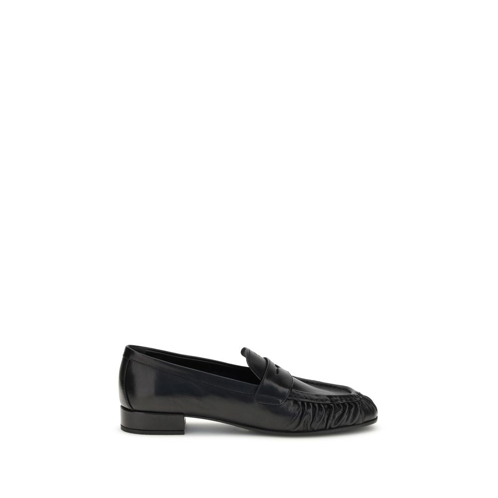 Black Calf Leather Bos Taurus Slip-On Loafers