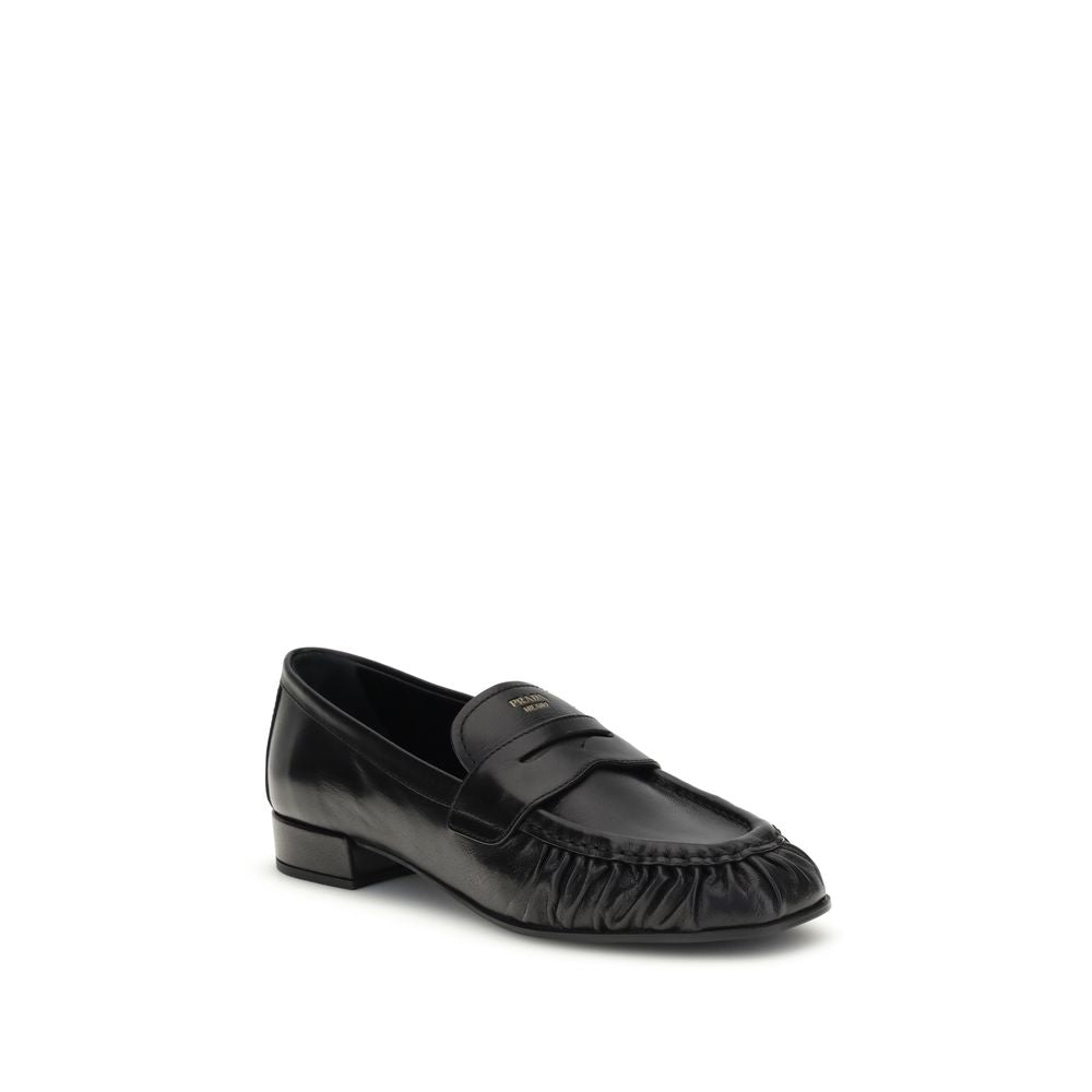 Black Calf Leather Bos Taurus Slip-On Loafers