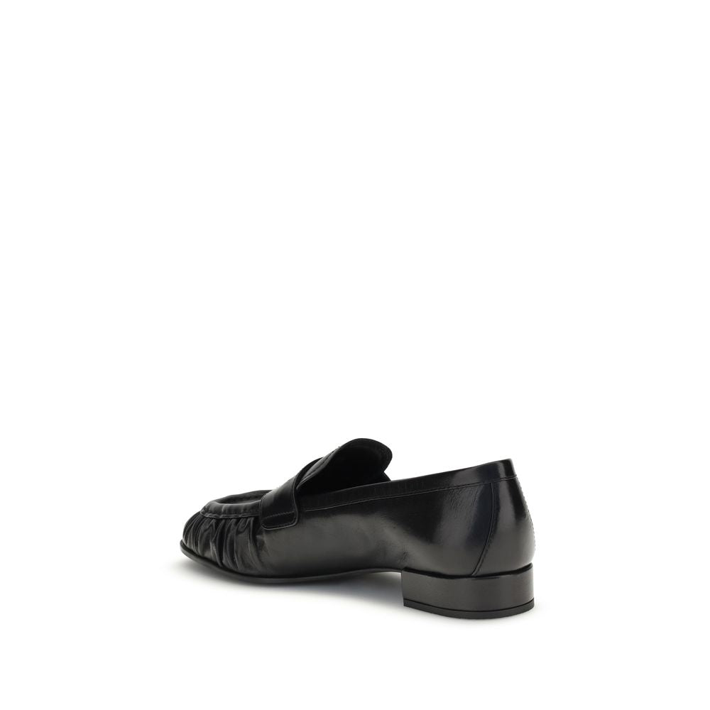 Black Calf Leather Bos Taurus Slip-On Loafers