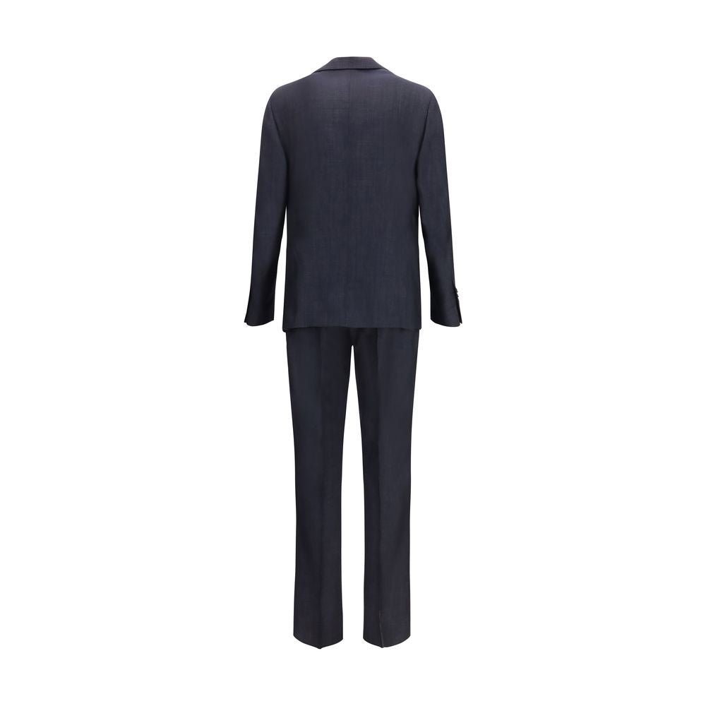 Blue Cotton Two-Piece Suit