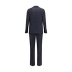 Blue Cotton Two-Piece Suit