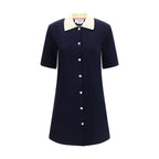 Blue Cotton Casual Dress