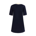 Blue Cotton Casual Dress