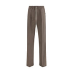 Brown Viscose Casual Pants