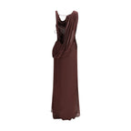 Brown Silk Long Dress