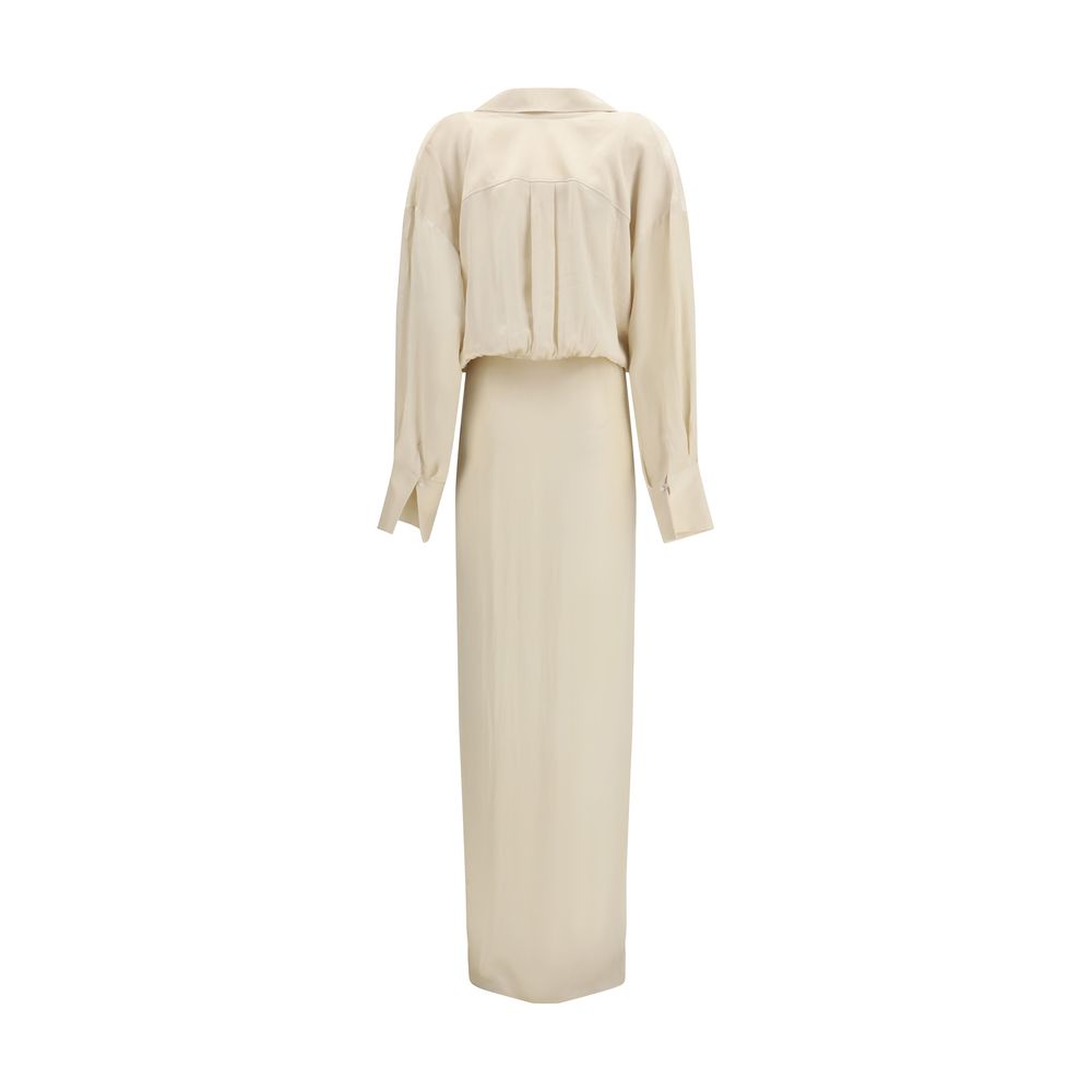 Beige Viscose Casual Dress
