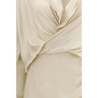 Beige Viscose Casual Dress