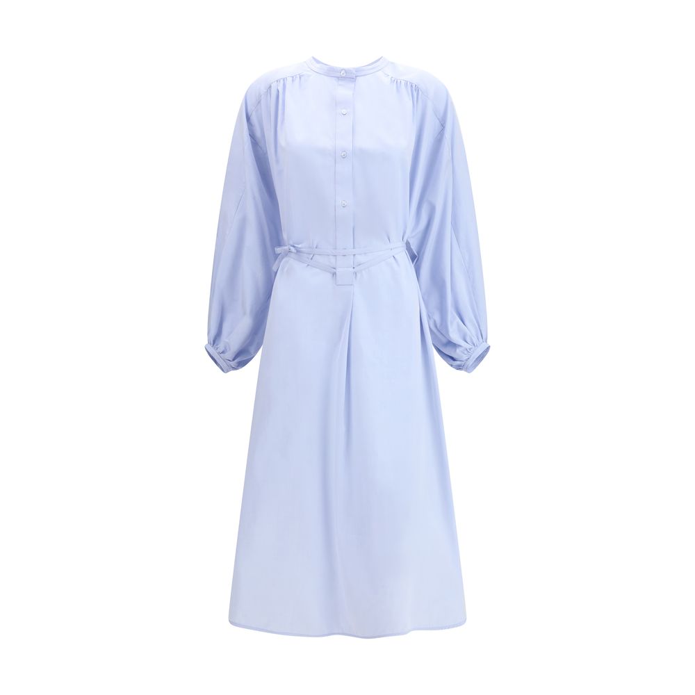 Blue Cotton Casual Dress