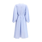 Blue Cotton Casual Dress