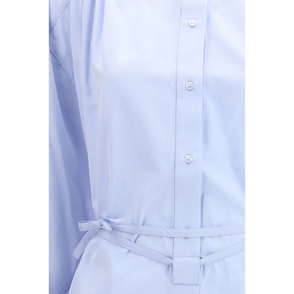 Blue Cotton Casual Dress