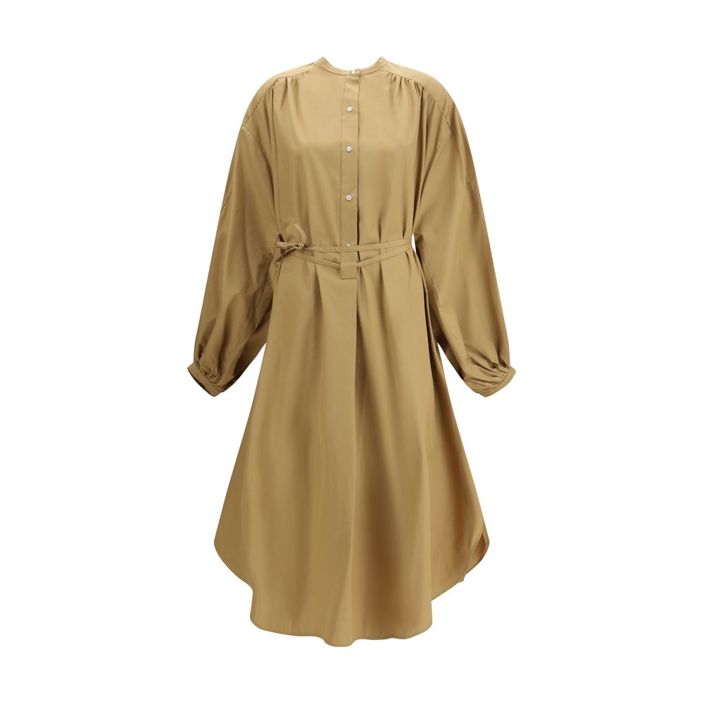 Beige Cotton Casual Dress