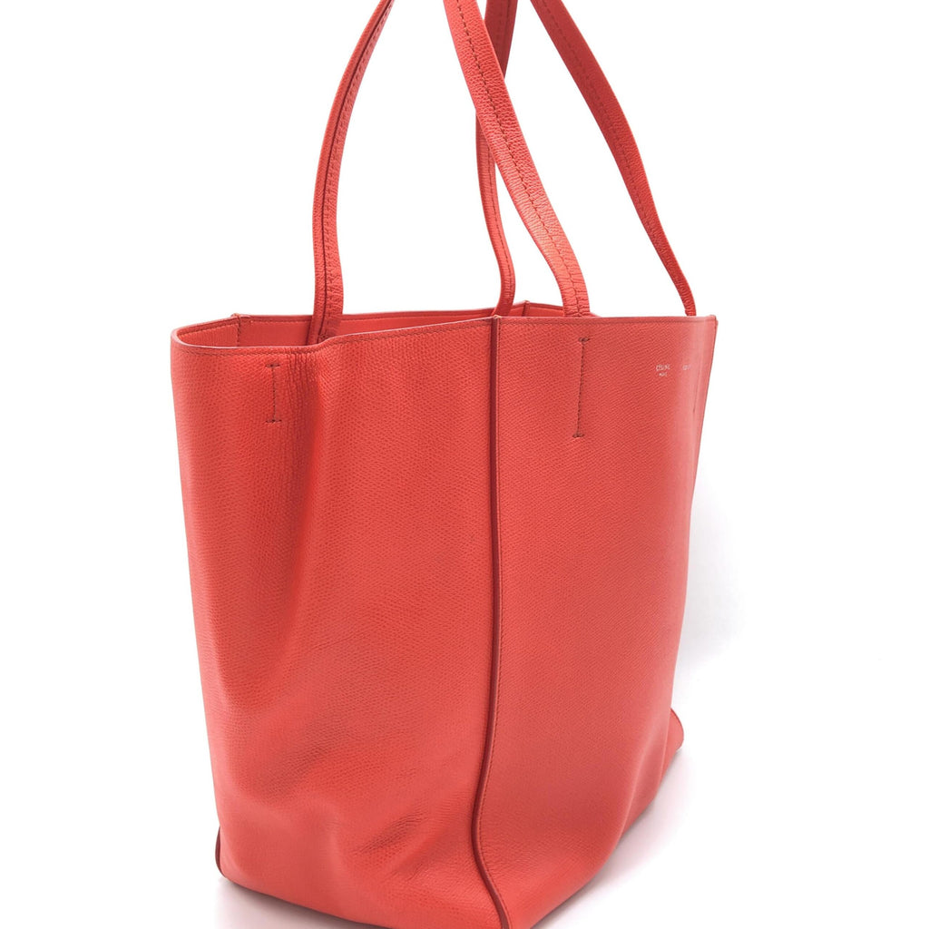 Cabas Phantom Red Pebbled Leather Tote Bag
