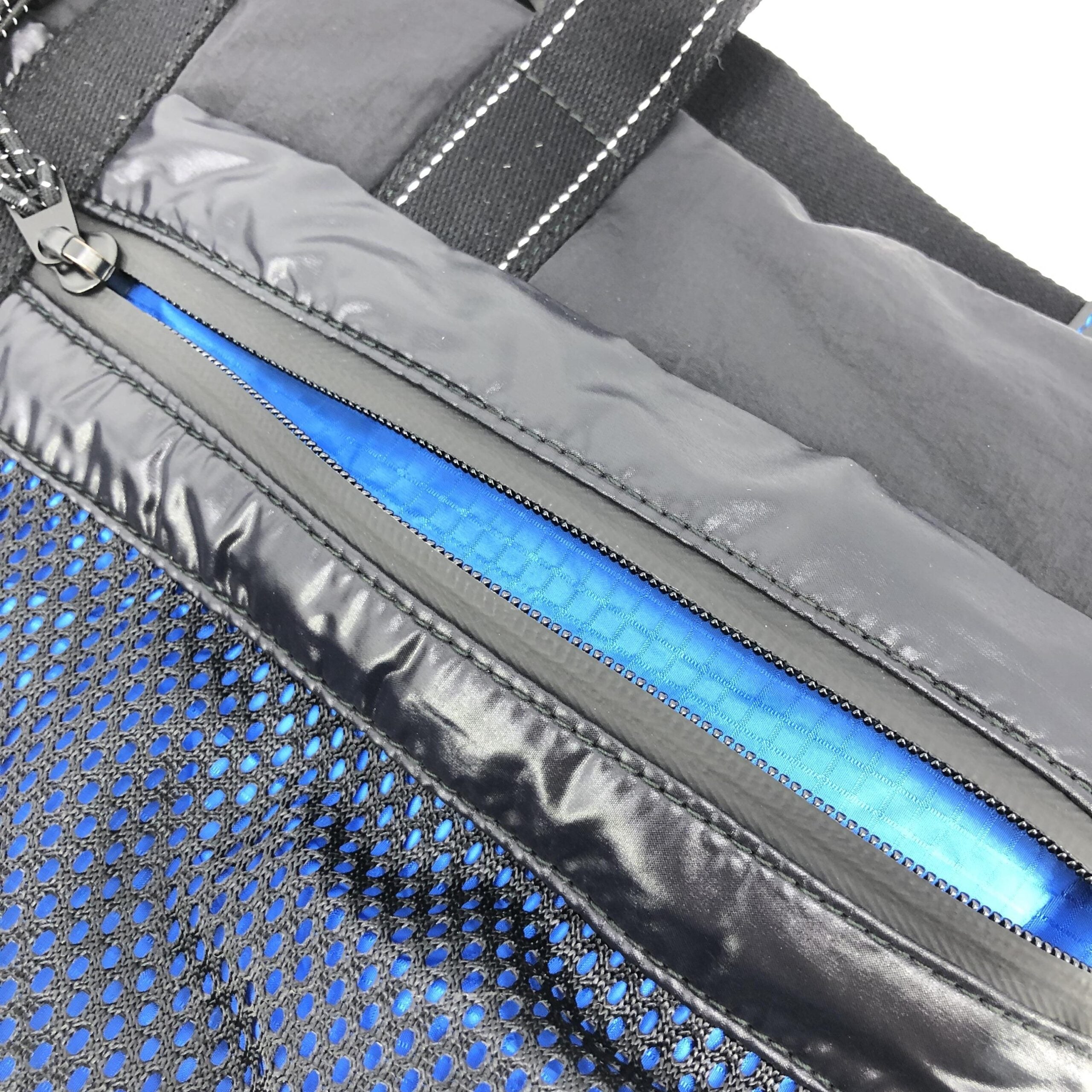 Black And Blue Nylon Convertible Tote