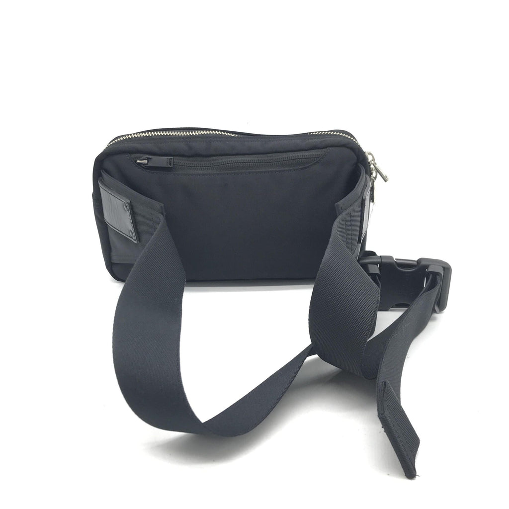 Black Waist Pouch With Zippered Compartments