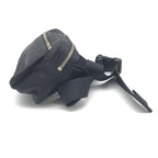 Black Waist Pouch With Zippered Compartments
