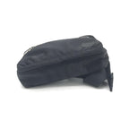 Black Waist Pouch With Zippered Compartments